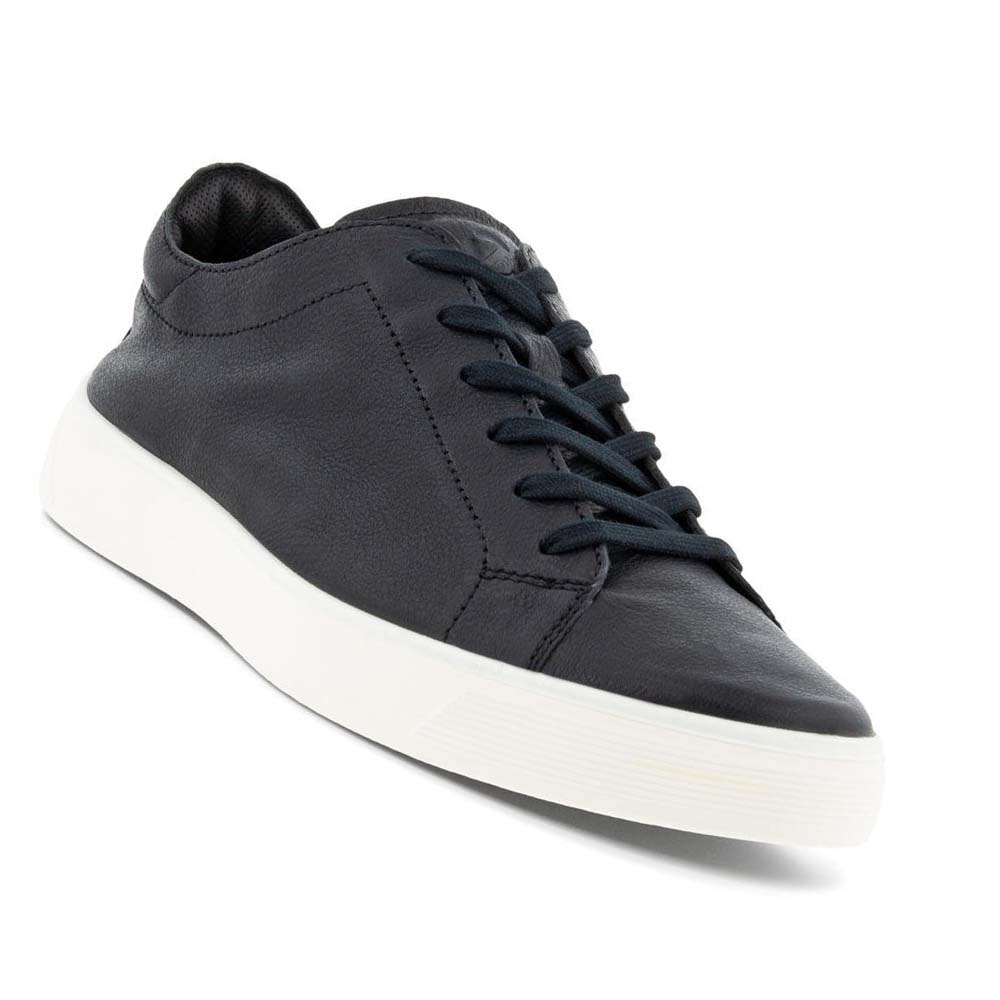 Men's Ecco Street Tray Retro 2.0 Sneakers Black | Canada 666VRW